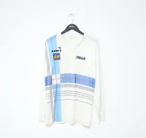 1986/88 ITALY Vintage Diadora Player Issue Football Training Shirt Jersey (L)