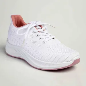 Alessio Fly Knit Lace Up Sneaker  - White