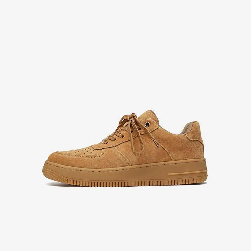 Lace Up Round Toe Brown Sneakers