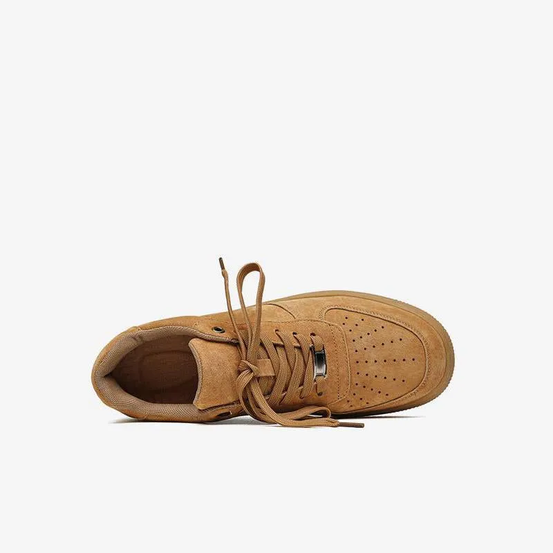 Lace Up Round Toe Brown Sneakers