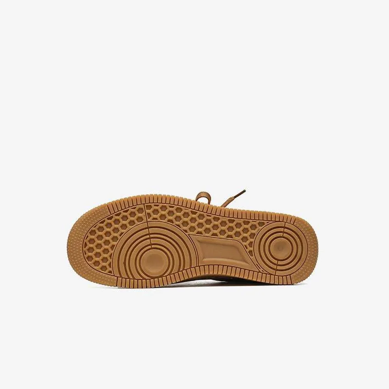 Lace Up Round Toe Brown Sneakers
