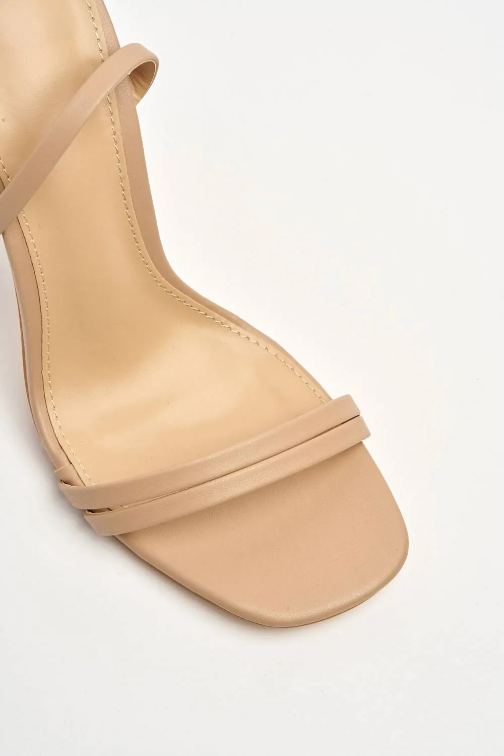 McKenna 2 Strap Crossover Heeled Sandal in Nude