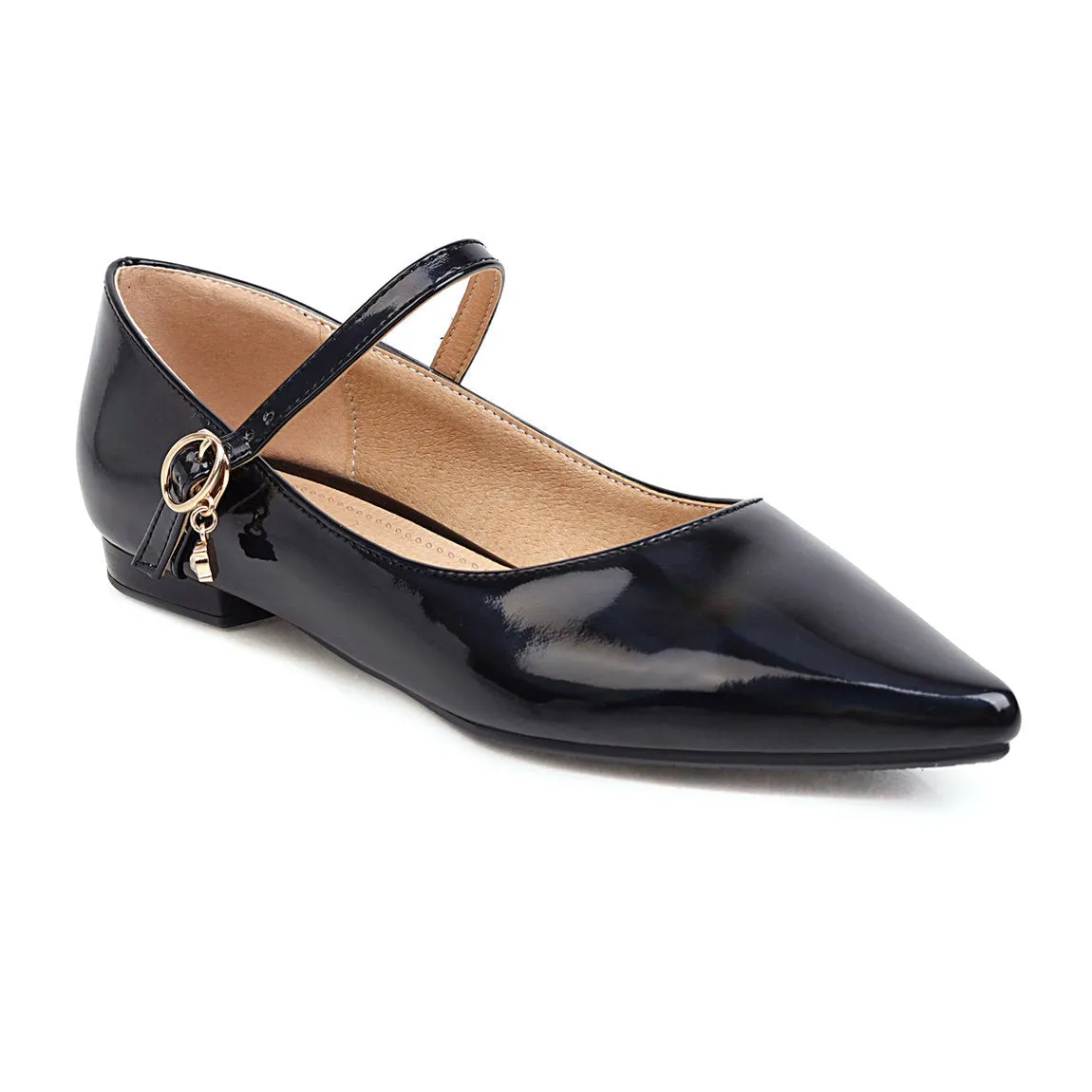 Women's PU patent leather marry jane loafers shoes spring summer work shoes
