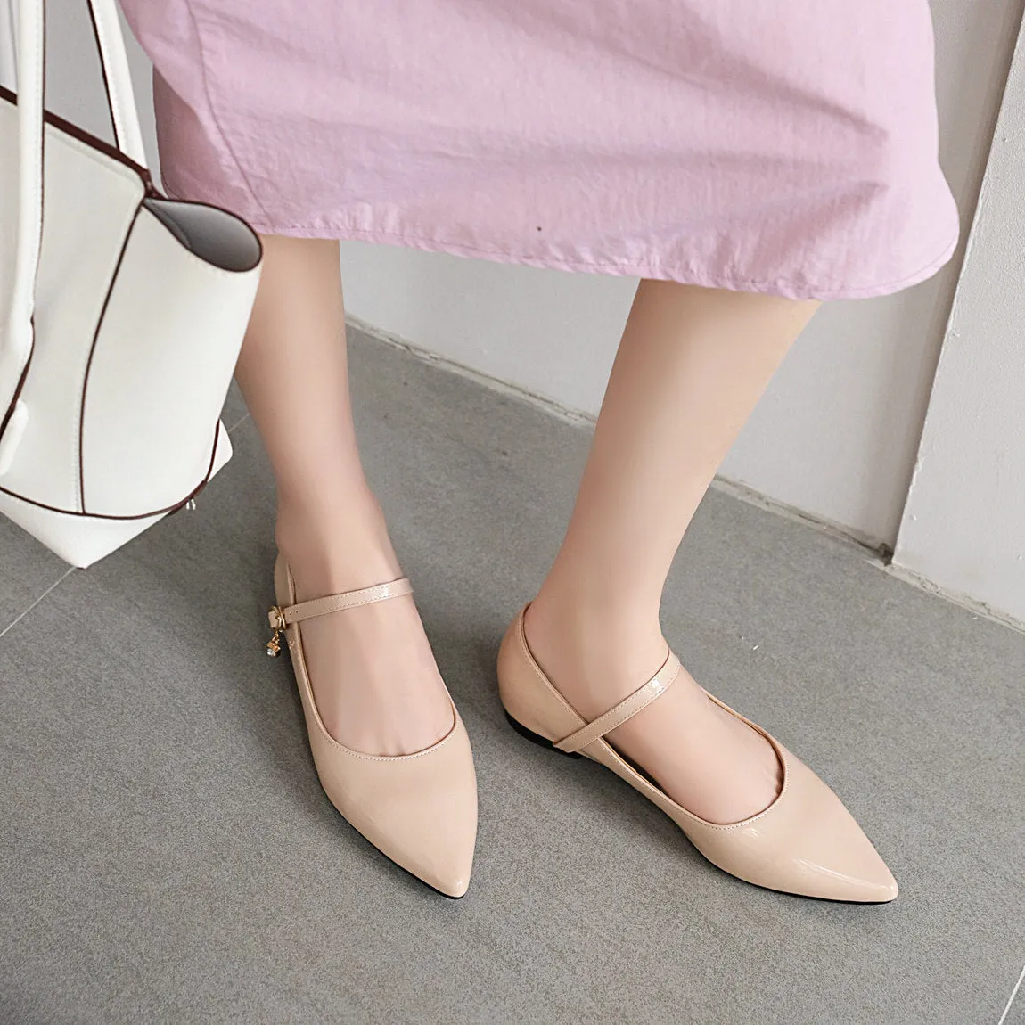 Women's PU patent leather marry jane loafers shoes spring summer work shoes